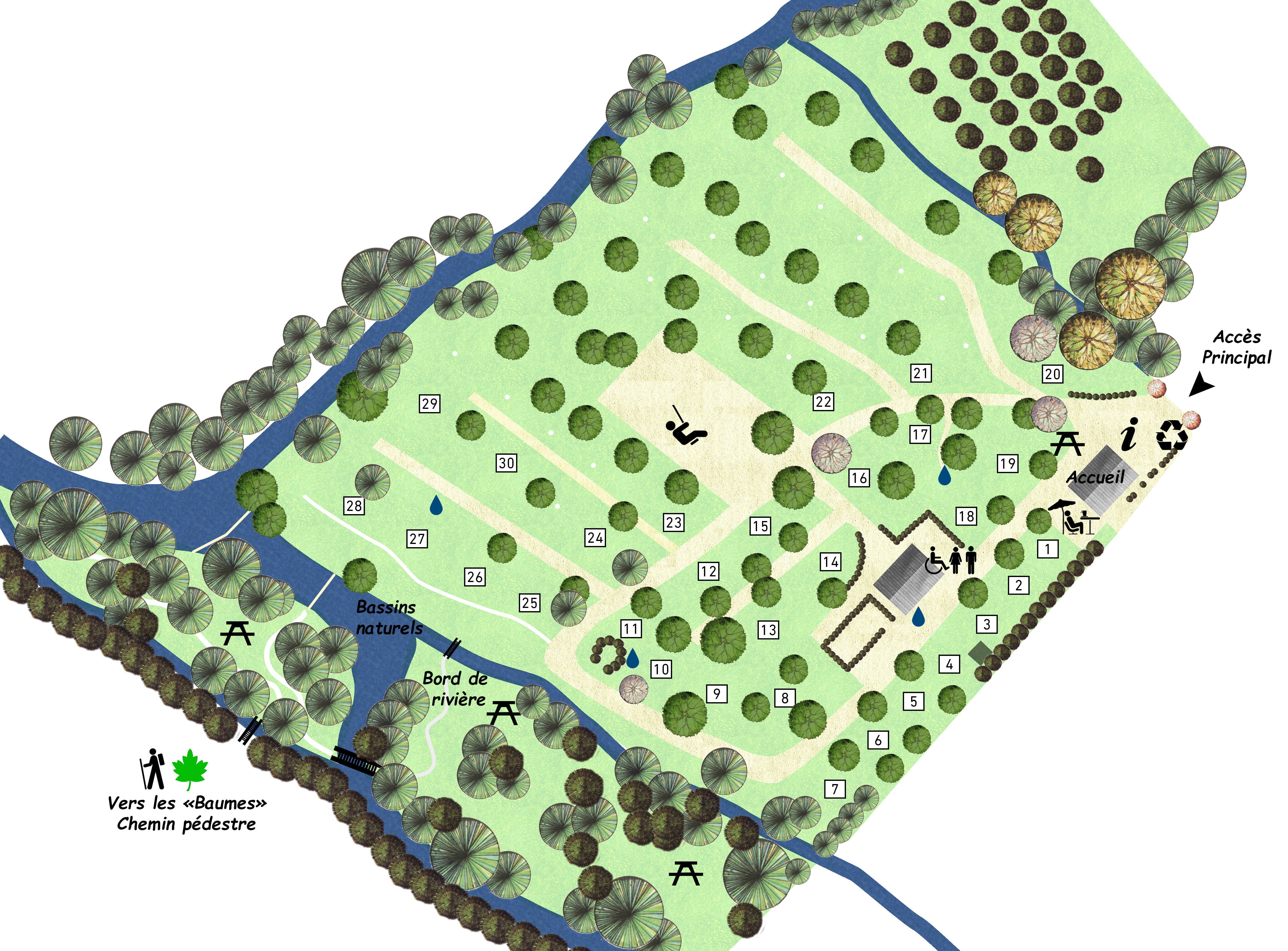 Plan du camping et emplacements